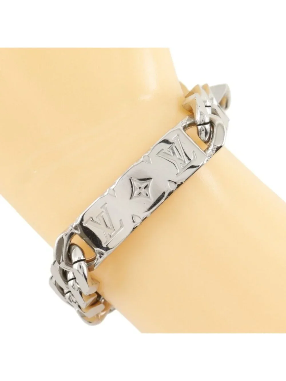 Louis Vuitton Chain Bracelet Monogram Metal Silver